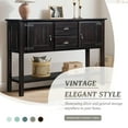 thumbnail image 6 of Barara King Console Table, Entryway Table, Console Sofa Table, Display Shelf,48" Solid Wood Sideboard Console Table with 2 Drawers and Cabinets and Bottom Shelf (Espresso, 6 of 11