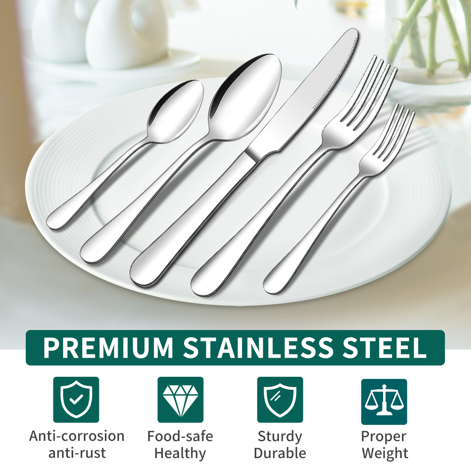 ENLOY 20-Piece Stainless Steel Flatware Set for 4 photo 2