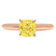 thumbnail image 7 of Solitaire Engagement Ring for Women - 2ct Simulated Yellow Diamond in 14K Rose Gold Promise Ring, 7 of 7