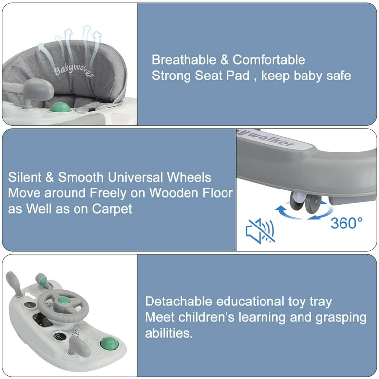 Ubravoo 2 in 1 Baby Walker, Adjustable with Removable Trays Ubravoo 2 in 1 Baby Walker, Adjustable with Removable Trays