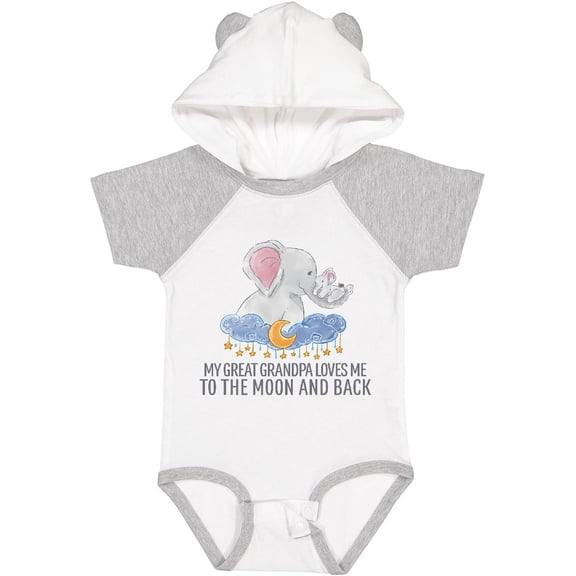 Inktastic My Great Grandpa Loves Me to the Moon and Back Elephants Boys or Girls Baby Bodysuit