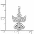 thumbnail image 5 of 14K White Gold Polished/Textured Guardian Angel Heart Pendant Made In United States -Jewelry By Sweet Pea, 5 of 8