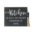thumbnail image 5 of Parisloft Our Kitchen Is Full Of Chaos Cooking And Love Wood Tabletop Sign, Rectangle Black Wood Block Kithen Sign with a Wood Beaded Jute Tassel, Farmhouse Rustic Kitchen Decor, 7.625 x 5.875 inches, 5 of 8
