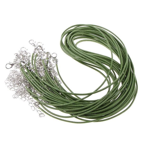 Cordón encerado a granel Yuyangstore 20 piezas Verde Collar de cadena de cordón de cera