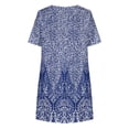 thumbnail image 4 of PENGXIANG Robes Midi pour Femmes Été Décontracté Ample Boho Imprimé Floral Col Rond Manches Courtes Longueur Genou Robe Froncée avec Poches Robes de Printemps pour Femmes 2023, 4 of 5