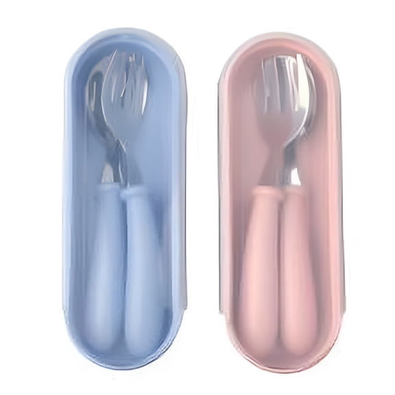 ACDANC 2026 New 2 Sets Toddler Utensils, Stainless Steel Baby Fork and Spoon Cutlery Set, Toddler Utensils 2 Year Old for Feeding, Mealtime, Kids' Lunch, Toddler'S Tableware, Travel.