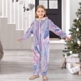 thumbnail image 6 of Soft Big Kids Onesie Pajamas Cozy Loose-Fit Jumpsuits for kids with Pockets for Christmas Lounge & Play Pale Pink Marine Creatures, 6 of 8