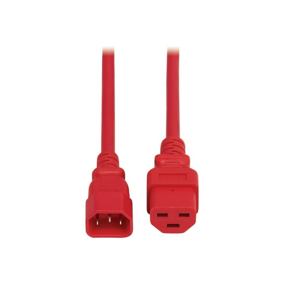 Eaton P037-004-ARD Power Cord - C14 C21 Heavy-Duty 15A, 250V, 14 AWG, 4 ft., Red