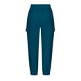 thumbnail image 5 of Lightweight Nylon Cargo Joggers for Women Quick Dry UPF 50+ Hiking Pants High Waisted with Pockets Navy,Size XL, 5 of 7