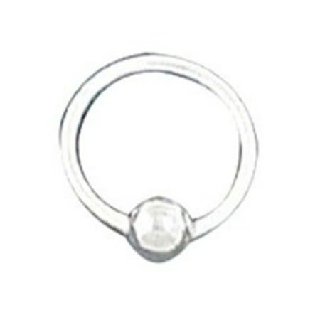 International Sterling Pierced Tablespoon Sterling Silver 10mm Single Bead Ball Latch Endless Hoop Pierced Cartiladge Ear Cuff Wrap ()