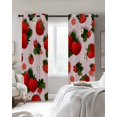 thumbnail image 2 of Pink Strawberry Blackout Curtains 45 Inches Long, Kitchen Black Out Window Treatments, Spring Floral Watercolor Summer Botanical Thermal Insulated Lined Drapes for Small Window with Grommet 42"x45", 2 of 8