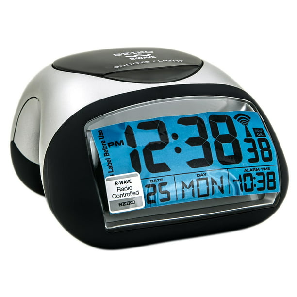 Seiko QHR008SLH Get Up &#38; Glow R-Wave Bedside Digital Alarm Clock -  