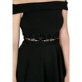 thumbnail image 3 of Juniors B. Smart Off Shoulder Dress with Velvet Lace Trim Black Size 0, 3 of 3