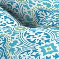 thumbnail image 4 of Jordan Manufacturing 18" x 18" Rave Sheer Turquoise Quatrefoil Square Tufted Contoured Outdoor Wicker Seat Cushion (2 Pack), 4 of 9