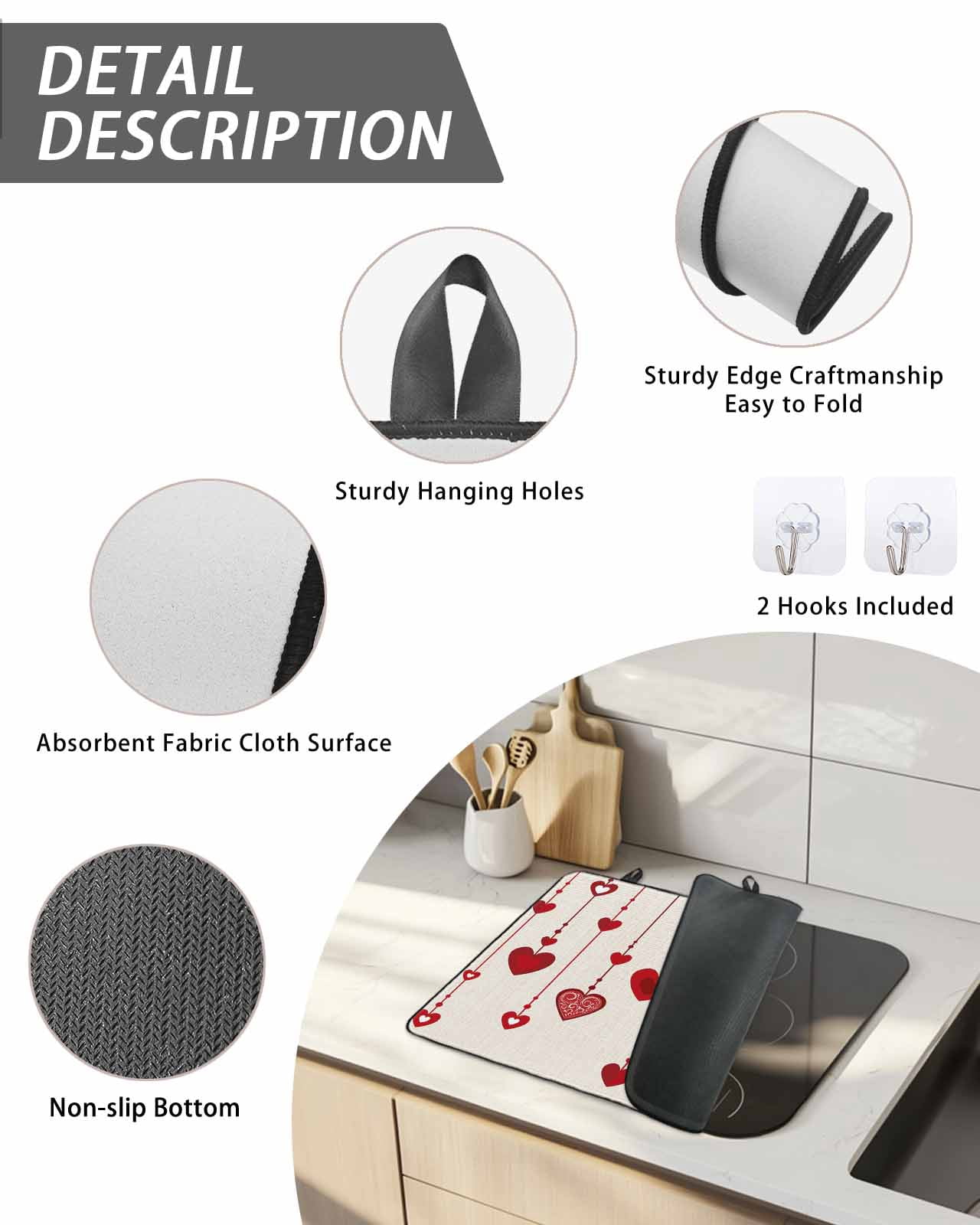 Stove Top Covers for Electric Stove, Saint Valentine's Kitchen Glass Ceramic Electric Cooktop Covers 28.5''x20.5'', HeatResistant Oven/Countertop Protector