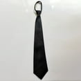 thumbnail image 2 of Men Solid Black Polyester Zip Up Necktie Smooth Zipper Tie, 2 of 4