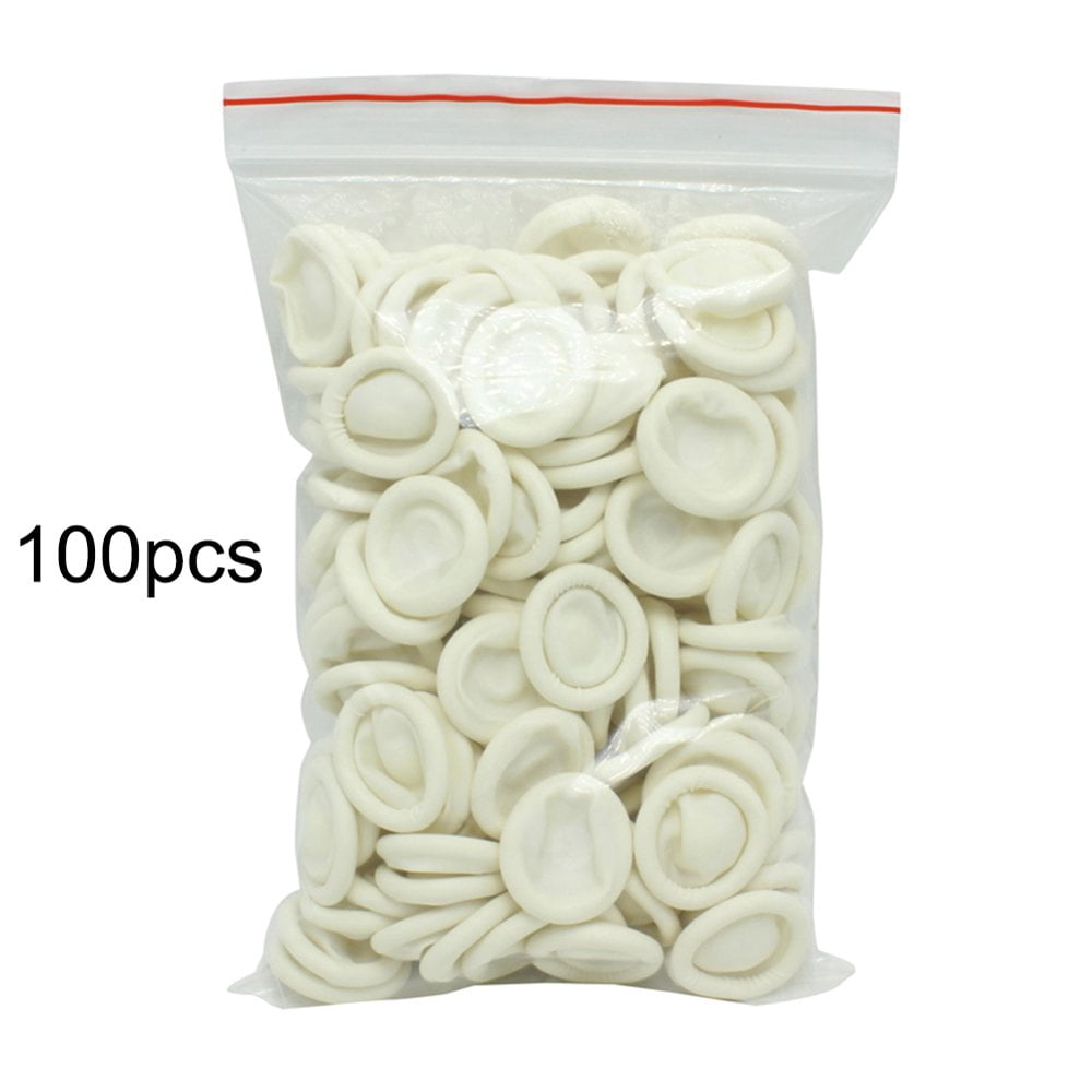 100 Pcs Gants Jetables en Latex pour Doigts Gants de Protection en Caoutchouc Sans Poudre Non Chlorés