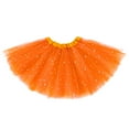 thumbnail image 2 of Zando Tutu Skirts for Little Girls 2 Layers Stars Sequins Tulle Tutu Skirt Party Costumes Ballet Dance Tutus Orange, 2 of 3