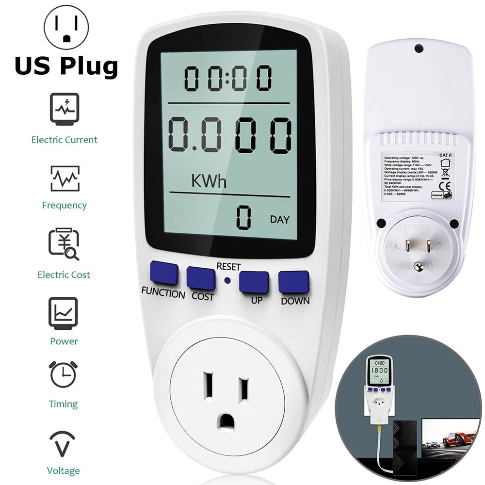 belediging Onzuiver niet Electricity Usage Monitor, Power Metering Socket Power Meter Plug Extension  Cord Home Electrical Analyz - Walmart.com