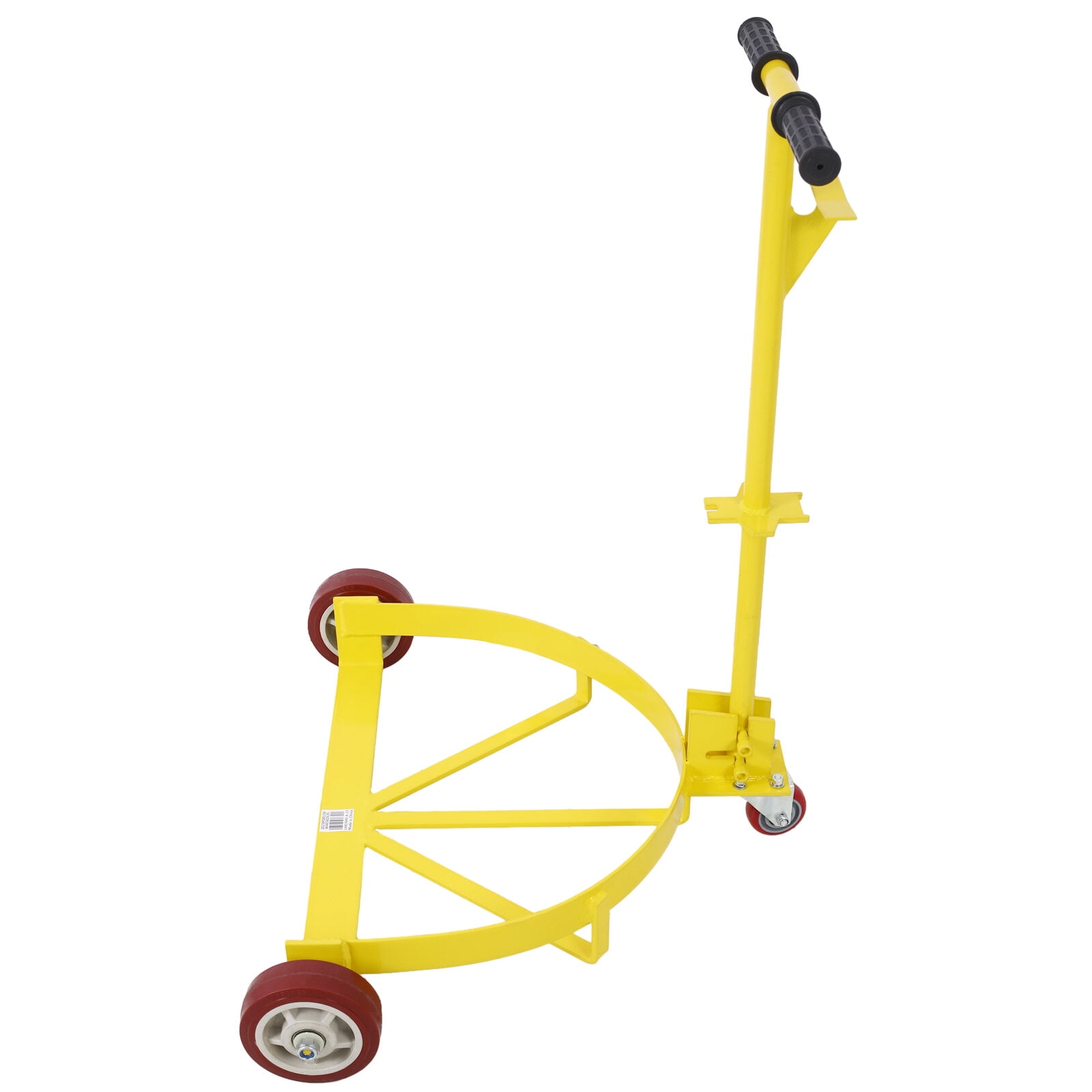 55 Gallon Drum Dolly - 1200 lb Capacity Heavy Duty Barrel Roller Cart with 3 Wheels, Low Profile Steel Drum Mover (Yellow)