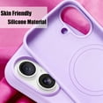thumbnail image 3 of Silicone Magnetic Case for iPhone 17,Shockproof Slim Cover Full Covered Camera Protection Slim Drop Proof Durable Protective Cases - Purple, 3 of 7