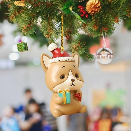 

Cute Animal Acrylic Flat Decoration Mini Christmas Tree Hanger Elephant Dog Deer Tree Bear Snowman