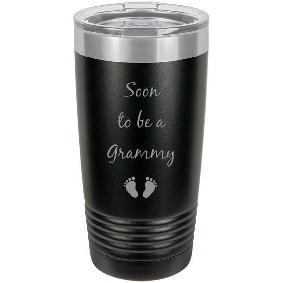 Soon to be a Grammy Stainless Steel Engraved Insulated Tumbler 20 Oz Travel Coffee Mug, Black