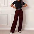 thumbnail image 5 of Women Wide Leg Pants High Waisted Business Casual Work Trousers Dressy Pants with Pockets by Yigetop Wine S, 5 of 6