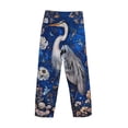 thumbnail image 3 of Lsque Blue Heron Floral Garden Print Men's Pajama Pants, Lounge Pant - Comfortable Home Wear,Elastic Waistband, Stylish Design-Large, 3 of 9