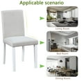 thumbnail image 3 of Dtwnek Set of 4 Dining Chair with Wood Legs, Padded Seat Side Chair for Dining Room, Living Room, Gray+White, 3 of 6