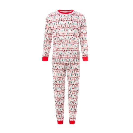 

Gwiyeopda Christmas Dad Mom Kids Baby Family Pajamas Long Sleeve Printed Pattern Tops and PantsNightwear Set