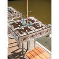 thumbnail image 2 of Outdoor Tablecloths with Umbrella Hole & Zipper, Retro Farmhouse 54x54 Inch Square Tablecloths, Country Star Berries Text Wooden Grain Waterproof Table Cloth, Patio/Pool/Picnic Table Covers, 2 of 8