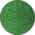 thumbnail image 1 of Ahgly Company Indoor Round Oriental Emerald Green Industrial Area Rugs, 4' Round, 1 of 4