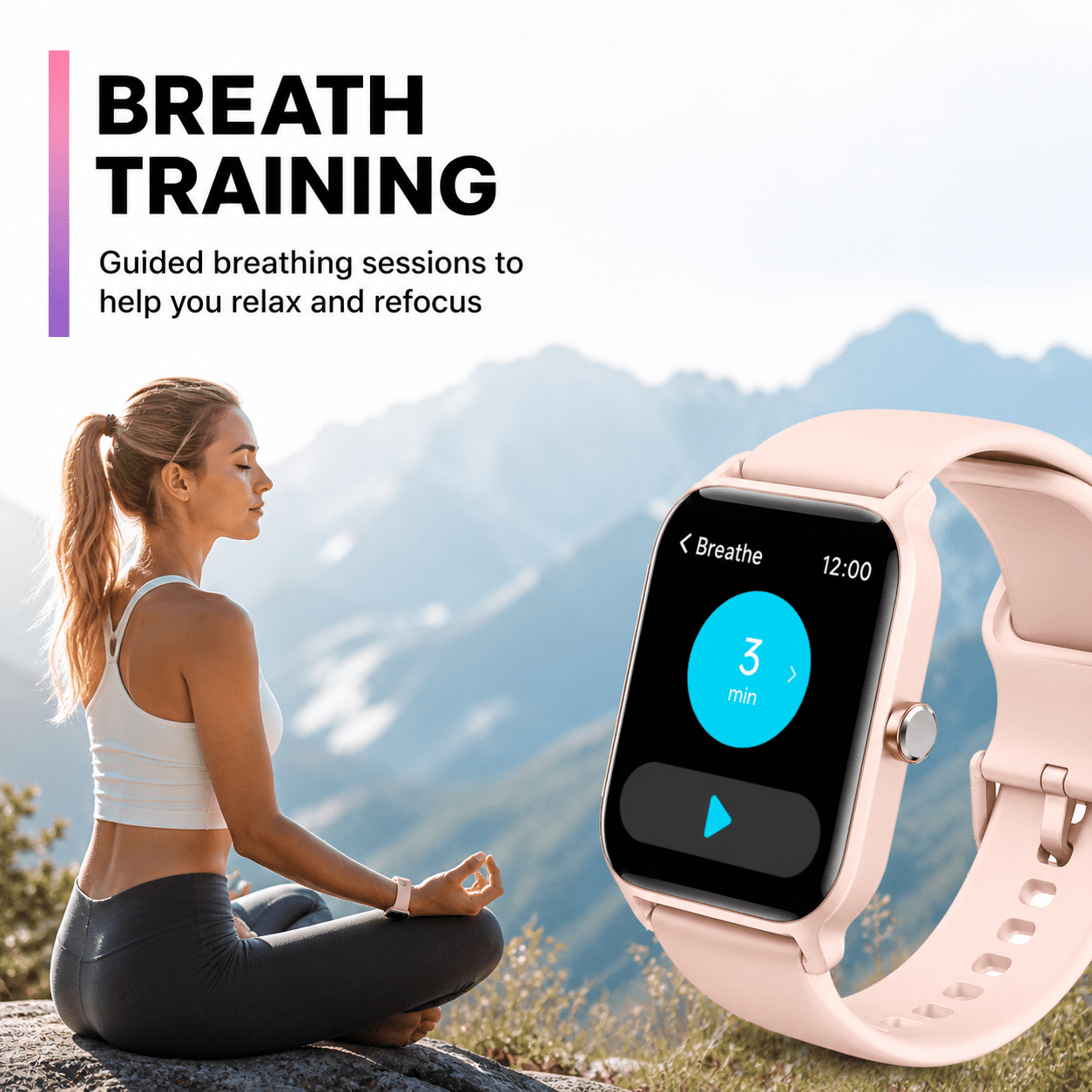 MiracoRun Smart Watch for iPhone & Android, Bluetooth Calling, Custom Watch Faces, 1.8" HD Touchscreen, Alexa Built-in, Women’s Health & Fitness Tracker