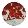 thumbnail image 4 of HAOXIT Christmas Snowflake Decoration Round Fitted Tablecloth with Elastic Edge, Santa Claus Round Table Cover, Waterproof Non Slip Table Cloth for Pattry Indoor Outdoor 54-58, 4 of 8