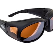 Global Vision Eyewear Outfitter Safety Glasses with Matte Black Frames and Anti-Fog Driving Mirror Lenses