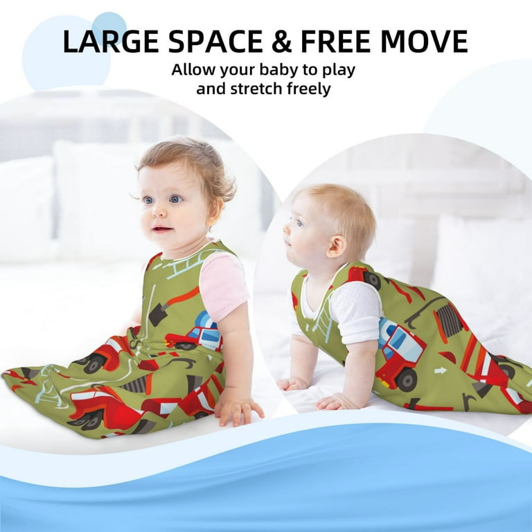 Haiem Cartoon Fire Truck Printed Baby Sleep Sack 0 6 Months Muslin Baby Sleeping Bag Zipper Toddler Wearable Blankets Comfy Stretchy Thin Sleep Sacks X Large Walmart