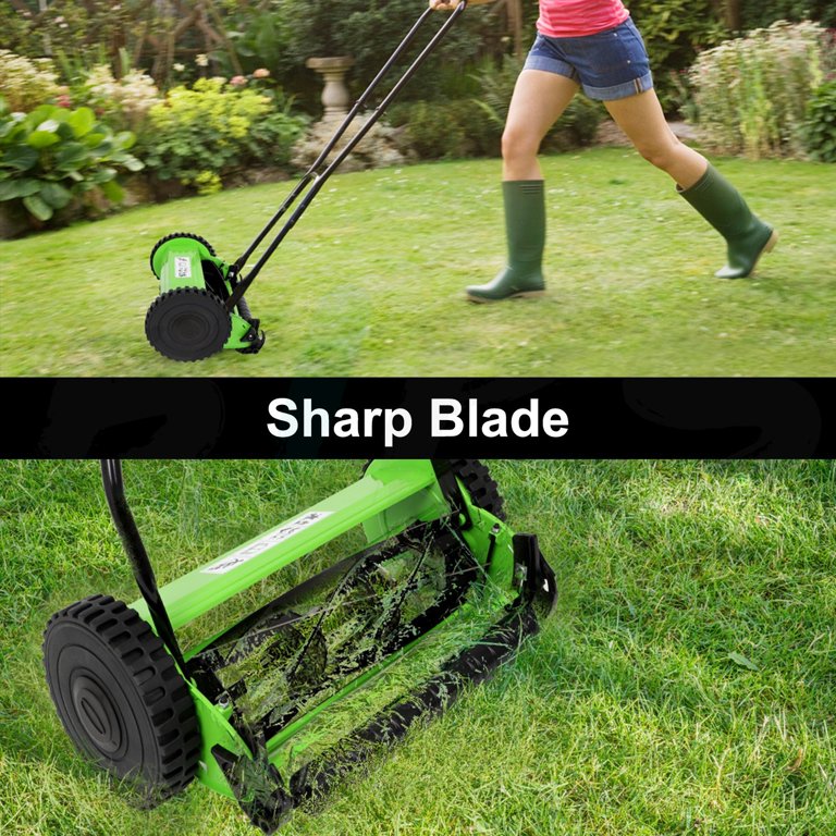 ECCPP Quiet Cut 16-Inch 5-Blade Manual Reel Lawn Mower Golf Course  Grass,Green