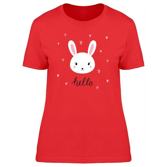Cute Lovely Bunny Doodle T-Shirt Women -Image by Shutterstock, Female x-Large