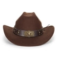 thumbnail image 3 of Sombrero vaquero XuoAz Western enrollable Fedora talla S-M, 3 of 7