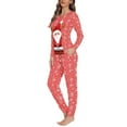 thumbnail image 2 of FKELYI Cartoon Santa Pajamas for Girls 2 PCS Casual Christmas Snowflake Long Sleeve Pj Comfortable Party Nightwear for Women Pajama Size L, 2 of 5