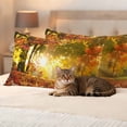 thumbnail image 3 of Orange Autumn Leaves Outdoor Waterproof Pillow Covers, Fall Trees Forest Country Rustic Decorative Rectangle Throw Pillowcase Sofa Cushion Sham for Patio/Couch/Chair, 20"x12" 2 Pack, 3 of 8