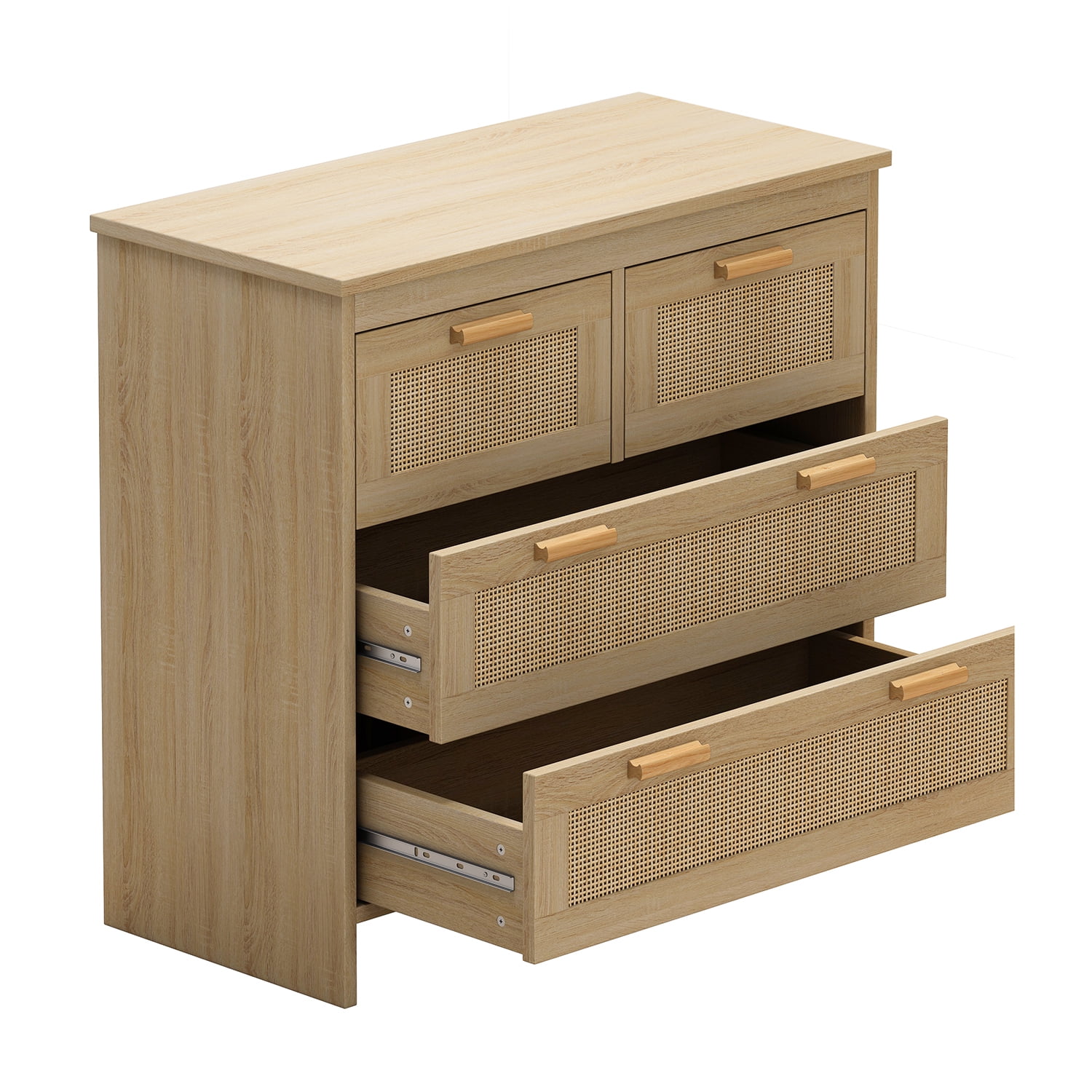 Kadyn 4 Drawers Rattan Cabinet, Particle Board Dresser for Bedroom, Kitchen Storage Cabinet with Drawers, Chest of Drawers, Natural Kadyn 4 Drawers Rattan Cabinet, Particle Board Dresser for Bedroom, Kitchen Storage Cabinet with Drawers, Chest of Drawers, Natural