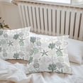 thumbnail image 6 of Sage Green Coastal Throw Pillow Covers 16x16 Inch Set of 2, Summer Beach Coral Shell Ocean Waterproof Outdoor Pillow Covers, Decorative Cushion Pillowcases for Couch, Sofa, Bed, Garden, Patio, 6 of 9