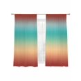 thumbnail image 7 of Burnt Orange Yellow Teal Ombre Sheer Curtains 72 Inch Length 2 Panels Set, Modern Gradient Abstract Art Voile Window Treatment Curtains Sheers Drapes for Bedroom/Living Room/Kitchen 52"x72"x2, 7 of 7