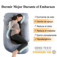 thumbnail image 4 of Almohada de Embarazo Almohada J para Embarazadas de 60 Pulgadas con Funda extra&iacute;ble Soporte Ergon&oacute;mico Almohada Embarazo Alivia Dolores para Mam&aacute;s Regalo Ideal D&i, 4 of 9