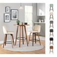 thumbnail image 3 of Carson Carrington  Vallberga 24" Counter Stool with Walnut Wood Base (Set of 2) Light Green Fabric/Square Black Footrest Black Finish, Walnut Finish, 3 of 5