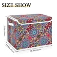 thumbnail image 5 of Yayeee Collapsible Storage Bin with Lid Fabric Closet Decorative Basket with Handles, Colorful Mandala Pattern, 5 of 7