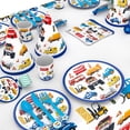 thumbnail image 1 of 66Pcs Construction Birthday Party Tableware Set Construction Truck Dinnerware Set Reusable Durable Engineering Car Party Supply with Banner Tablecover Plate Cup Napkin for Party, 1 of 8