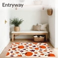 thumbnail image 3 of ODIKA 5'x7' Machine Washable Non-Slip Area Rug, Harvest Festival Pumpkin Leaf Tapestry Decorative Accent High Traffic Rug with Pad, Orange, 602495, 3 of 8